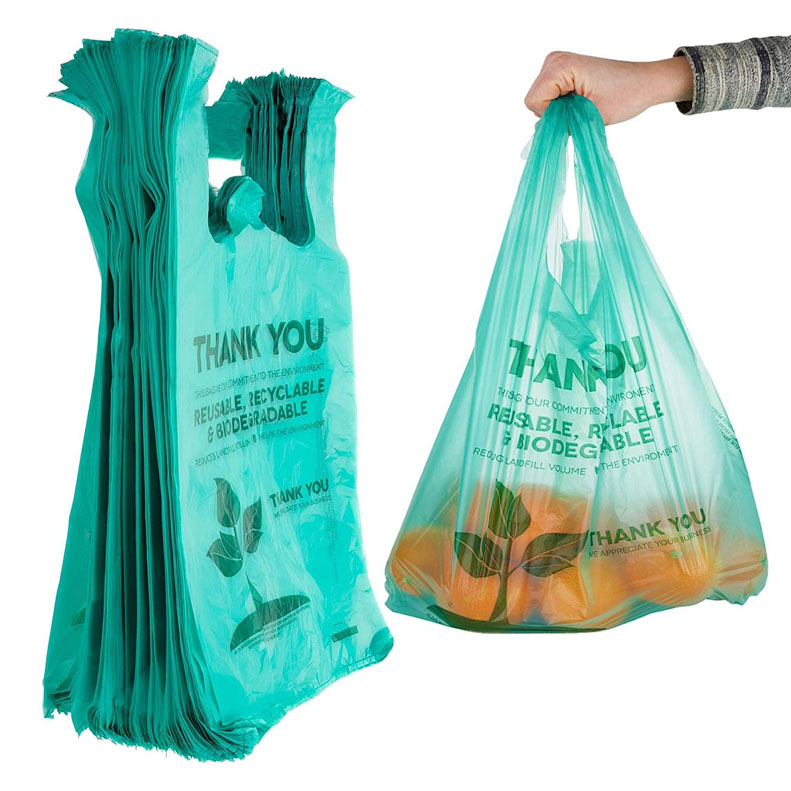 OXO-биоразградими пластмасови тениски Чанти за пазаруване на хранителни стоки