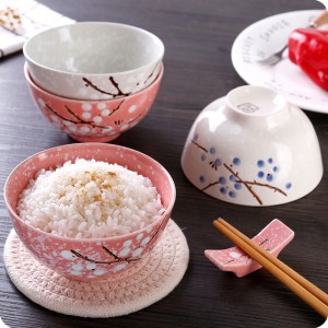 Poglazūrinis keramikinis dubuo kūrybingas buitinis ryžių dubuo