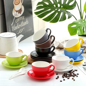 Coffee Cup Matte Ceramic Cup Cappuccino Latte Porcelain Drinkware Tea cups And Saucer Sets 220ml Birthday Gift Coffee ware Sets