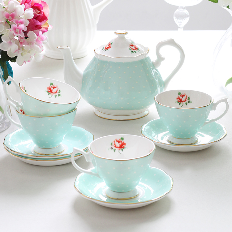 пасторална ретро шоља и тањир Британски поподневни чајник у европском стилу сет за чај керамички сет за кафу Истакнута слика