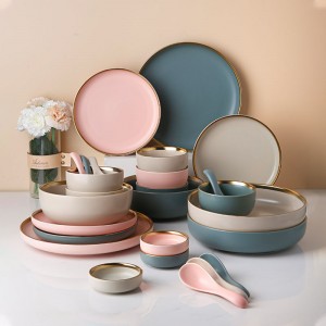 Solid Color Cutlery Tray Ceramic Plate Ukupheka Izitsha Zobumba I-Ceramic Plate