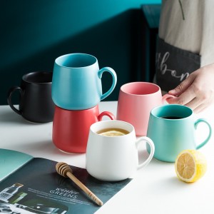 Ceramic Coffee Mug Creative Matte Pure Color Coffe Mugs Tumbler Mug Tea Milk Latte Porcelain Novelty Tumblers Cute Mugs