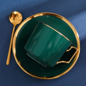 हरियो सिरेमिक क्रिएटिभ कप र ससर पोर्सिलेन साधारण चिया सेट कोठा कफी कप
