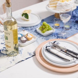 European Creative Ceramic Plate White Porcelain Dinner Sets simple tableware