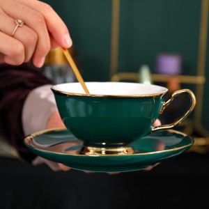 Зелена керамика Креативна шоља и тањир Порцелан Једноставни сетови за чај Соба Шоље за кафу