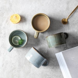 150ml Kiln Change Glaze Color Coffee Mug Ceramic Coffee Cup Porcelain Teacup With Handle Creative Gifts Drinkware