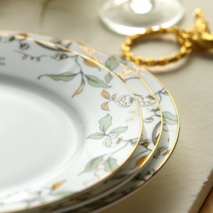 26-biċċa sett multa għadam kina porċellana dinnerware sett weraq paining bowl