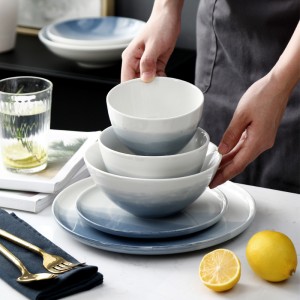 Europe style for China Custom Design Square Ceramic Dinner Plate Set 16 PCS Porcelain Dinner Set