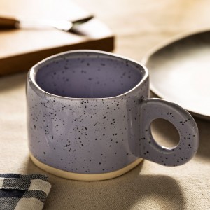 300ml Creative Ring Handle Ceramic Mug Candy Color Milk Coffee Mug Office Home Drinkware Microwave Oven Couple Handgrip Mugs