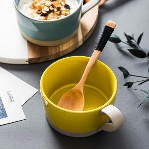 Japanese Art Stoneware Large Coffee Mug with Lid Spoon Modern Home Ceramic Breakfast Cereal Mug Afternoon Tea Flower Tea Mug gift