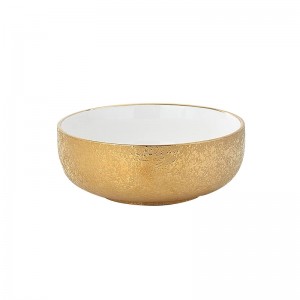 Ceramic Gold Plate Nordic Style Creative Porcelain Dish Soup Rice Bowl dinnerware set