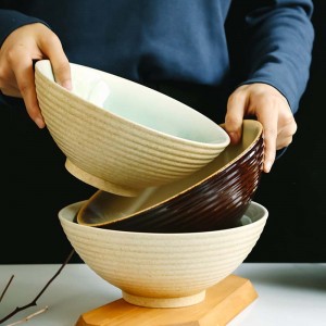 Japanese Kiln Flip Ceramic Ramen Bowl Big Noodle Soup Bowl