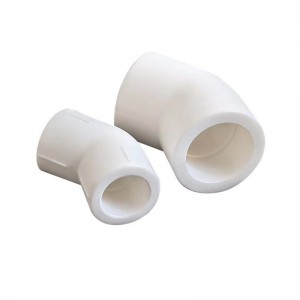 Plastični priključki za cevi PPR, odporni proti koroziji, 45-stopinjska kolena