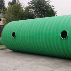 Kanalizatsiya suvi gofrirovka qilingan FRP septik tanki