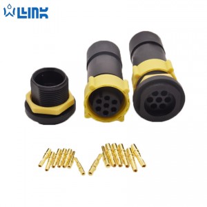 OL2112/IP68 M25 3~7P Rear-nut Mount Receptacle Dc Electronic Connector Cable Water Proof Connector With Cable