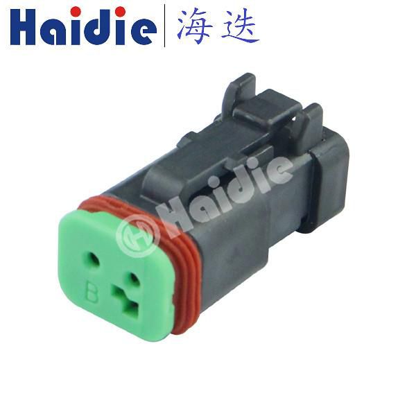 2 Pole Nwanyị Black DT Series Electric Plug DT06-2S-E004