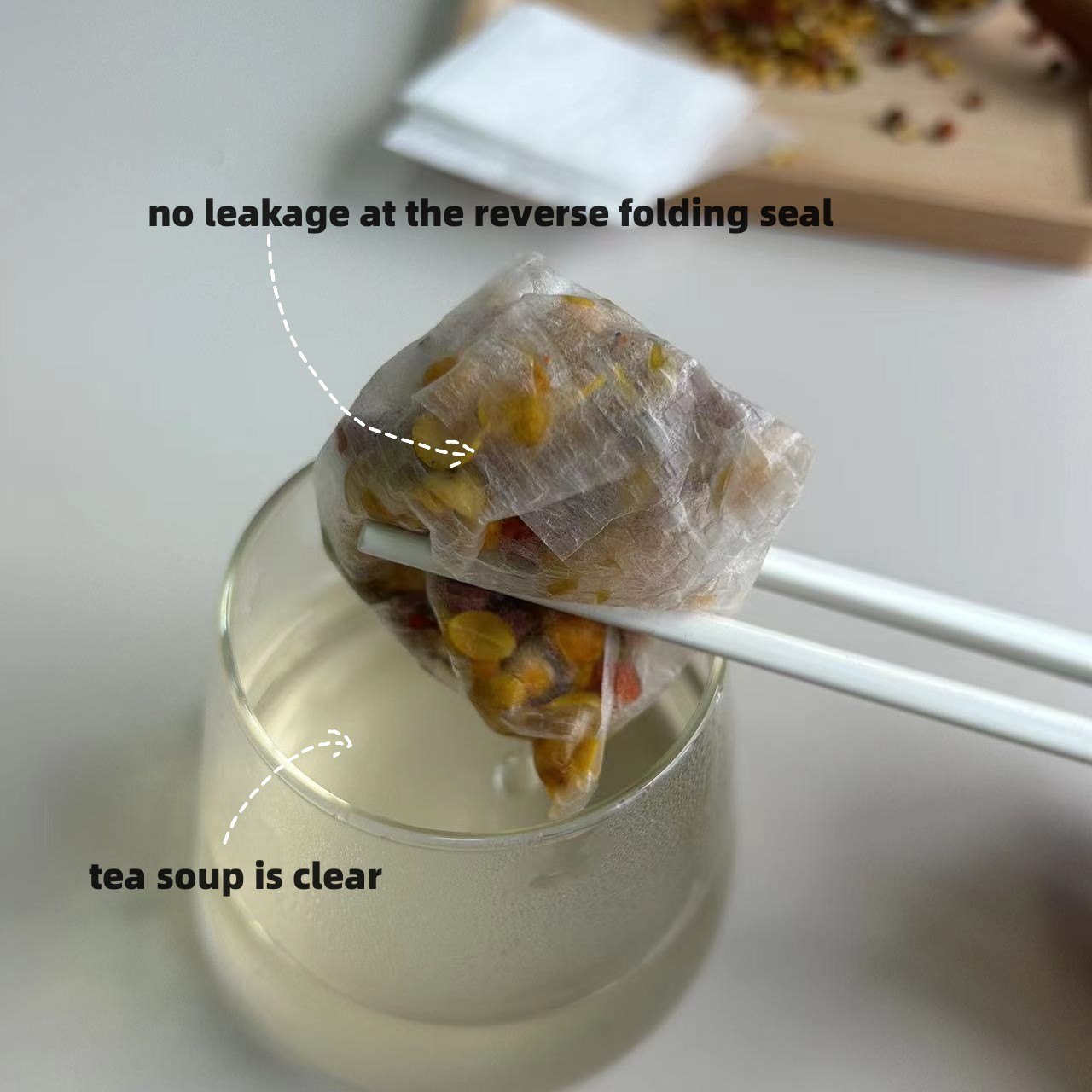 PLA Non Woven Reflex Tea Bag 18GSM Without Tag