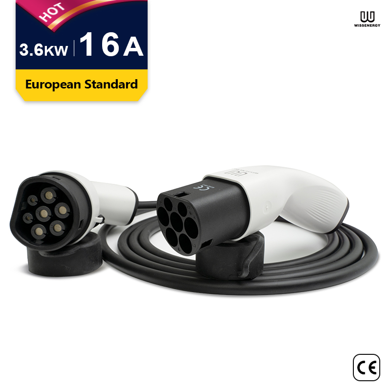 MS001 Câble EV/Câble de charge/Câble d'extension monophasé 16A/3,6KW/Type 2 à Type 2 Image vedette