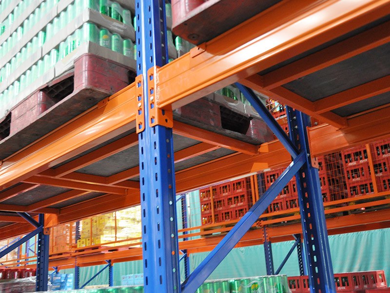 Hiina raskeveokite terasest selektiivse kaubaaluste hoiuraami süsteem sinise ja oranži värviga
