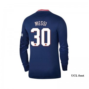 PSG Soccer Jersey Home Long Sleeve Messi 30# Replica 2021/22
