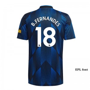 Manchester United Soccer Jersey Third Away B.FERNANDES #18 Replica 2021/22