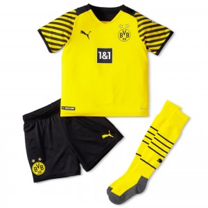 Borussia Dortmund Kid Soccer Whole Jersey Kit(Jersey+Short+Socks)Home Replica 2021/2022