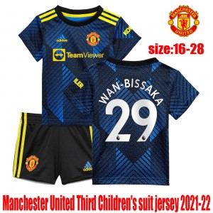 Manchester United Kid Soccer Jersey Kit(Jersey+Short) Third Away Replica 2021/22