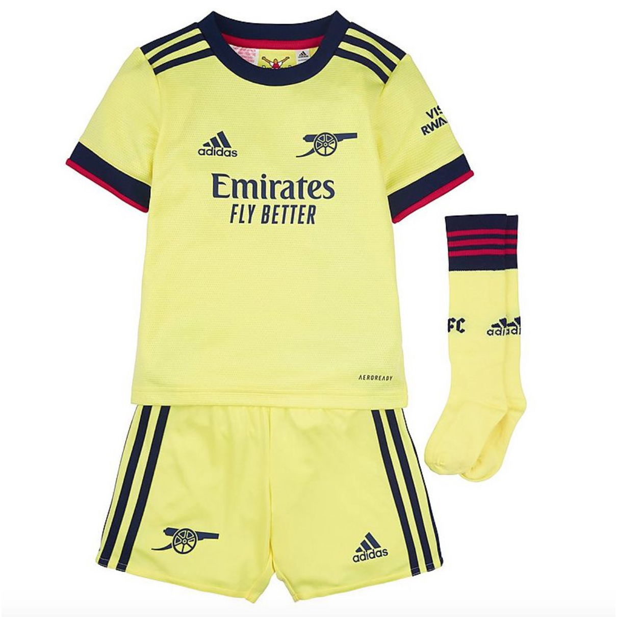 Arsenal Kid Soccer Jersey Whole Kit(Jersey+Short+Socks) Away Replica 2021/22