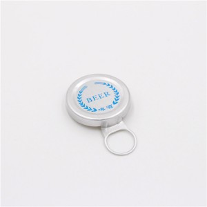 42mm Side ring pull fles dop zilverkleur met logo ontwerp