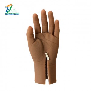 Detská silikónová kozmetická rukavica na zips a výplň