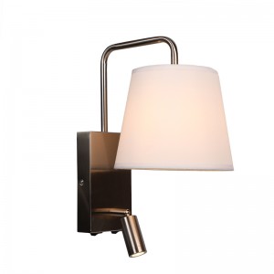 현대적인 스타일의 벽 램프 패브릭 램프 그늘은 침실 장식을 위한 침대 옆 램프를 스포트라이트합니다
