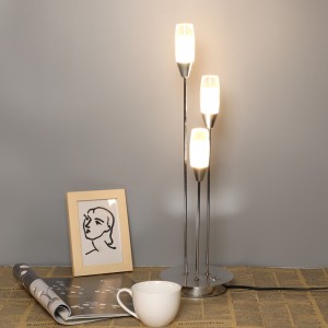 金属 LED テーブルランプ目を保護調光可能な読書ナイトライトアクリルランプシェードタッチ調光ベッドサイドランプ