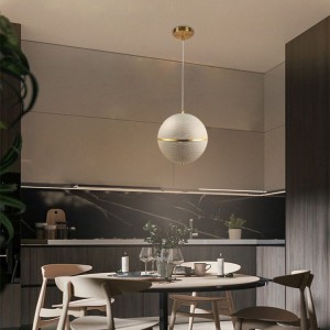 Pendant မီးအိမ် Round LED Lighting Chandelier Dining Room Indoor Illuminate Lighting Luxury Spherical Light