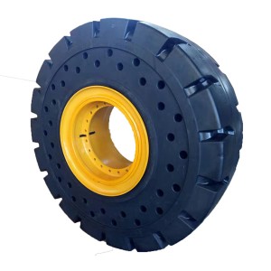 Industrial solid rubber tires for wheel loaders