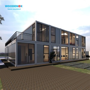 આધુનિક ડિઝાઇન ફ્લેટ પેક હાઉસ WFPH1 20ft બે માળના પ્રિફેબ કન્ટેનર ઘરો