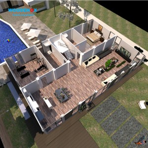 2022 Кина Нови дизајн Еаси Ессембле Луксузна кућа од контејнера са 5 спаваћих соба Модерне монтажне вила куће