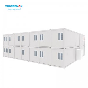Casa contenedor de paquete plano de diseño hospitalario WFPH36 - Casa prefabricada paralela de pocos contenedores de dos pisos