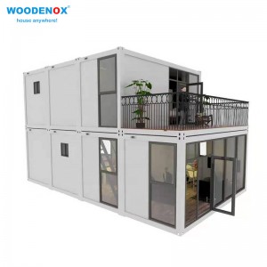 Casas prefabricadas modernas en venta WFPH30 - Casa contenedor de paquete plano de dos pisos
