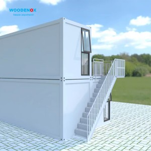 FlatPack mājas WFPH2425 — viegli montējamas 2 stāvu paneļu konteineru mājas
