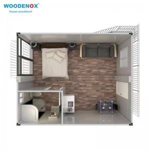 Flatpack House WFPH255 – منازل مسبقة الصنع مخصصة بغرفتي نوم 20 قدمًا و40 قدمًا