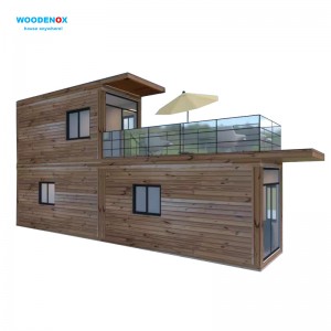 Casa container flat pack WFPH2572 – Case prefabbricate di lusso in legno carbonizzato in vendita