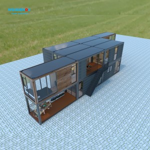Lever OEM Kina 2022 præfabrikeret 3-værelses containerhus til stue/soveværelse/køkken/vaskerum/balkon