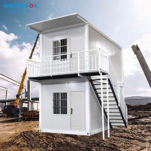 WOODENOX Modulêre huis van hoë gehalte 2-verdieping-afneembare houerhuis Pasgemaakte slaapkamers badkamer