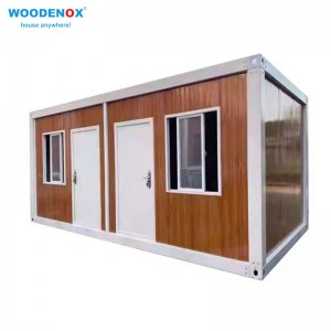 Afneembaar containerhuis WNX - DCH22684 Leverancier van geprefabriceerde huizen met twee slaapkamers en houtnerfpanelen