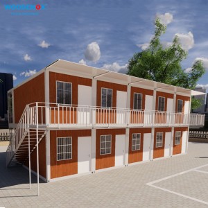Container Camp Two Story Modular Homes 20ft Tydelike Afneembare Houer Huis Te Koop