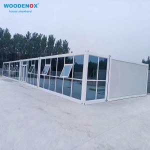 China Bëlleg Präis Flexibel 2 Geschicht Prefab Container House fir temporäre Büro