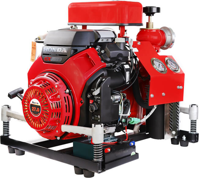 The auxiliary parts of the mobile pump station need attention Gasoline Portable fire pump