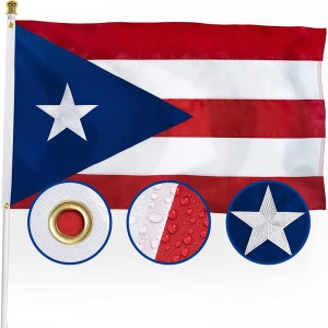Sulaman Bendera Puerto Rico Dicetak untuk Taman Bot Kereta Tiang