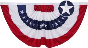 13 Stars USA Pleated Fan Flag Bordir untuk Dekorasi Taman