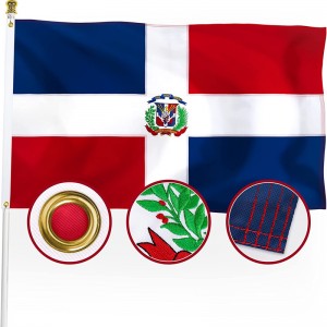Vyšívanie Dominikánskej vlajky pre záhradu Pole Car Boat Garden